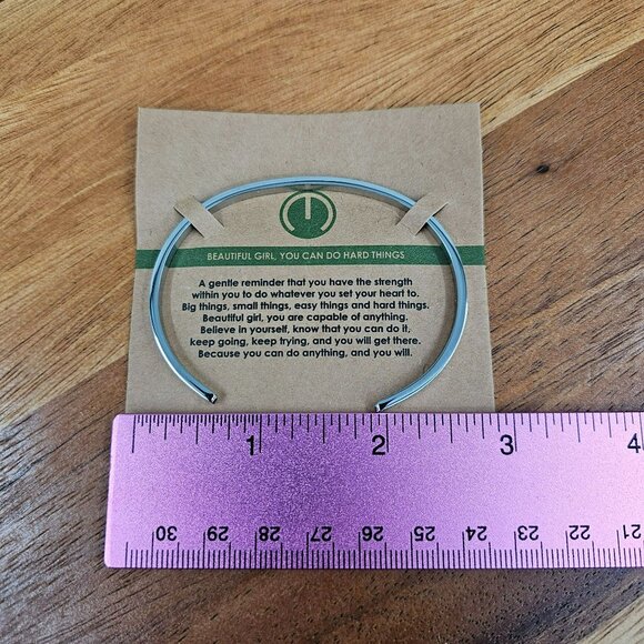 MantraBand Stainless Steel Bracelet Beautiful Girl You Can Do Hard Things New - Picture 4 of 7